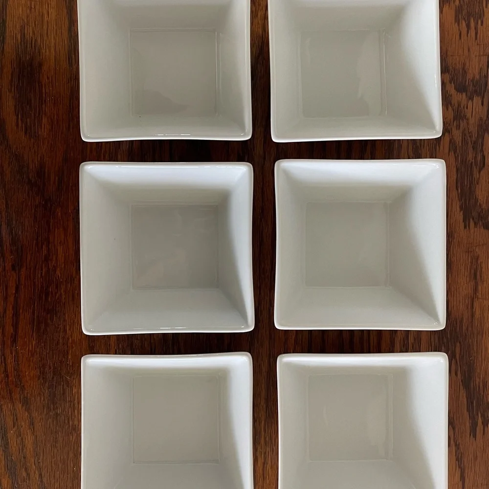 Set of 6 White Square Bowls - Picture 3 of 8